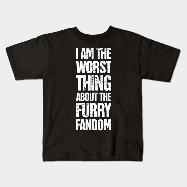 Funny Anthro Furry Fandom Fursuit Con Gift Kids T-Shirt by MeatMan